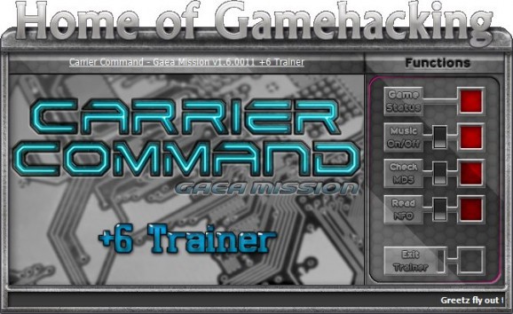 Carrier Command: Gaea Mission +6 Trainer for 1.6.0011 screenshot