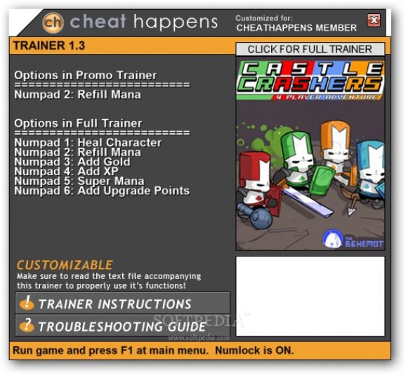 Castle Crashers +1 Trainer screenshot