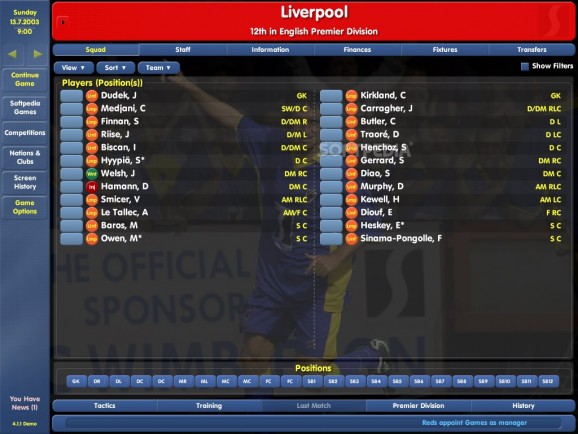 Championship Manager: Season 03/04 Demo screenshot