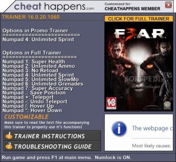 F.E.A.R. 3 +1 Trainer screenshot