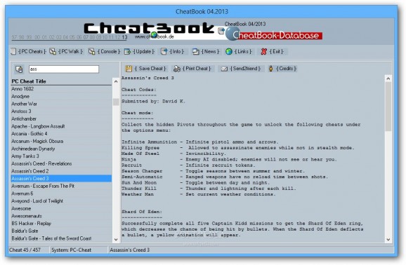 CheatBook April 2013 screenshot