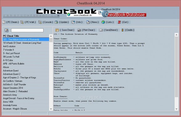 CheatBook April 2014 screenshot