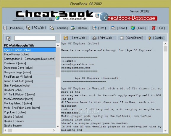 CheatBook August 2002 screenshot