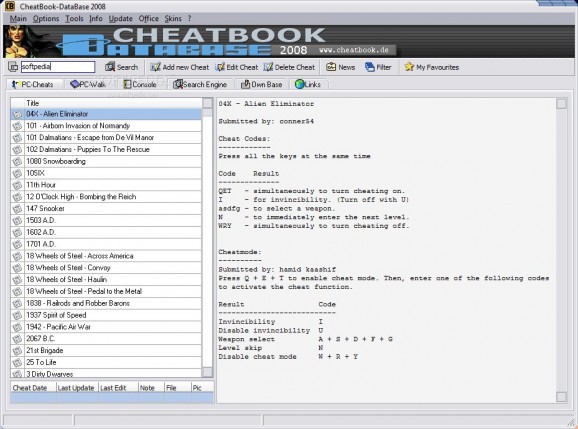 CheatBook-DataBase 2008 screenshot