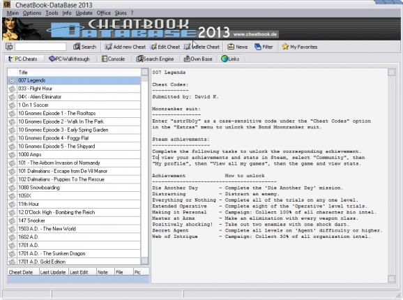 CheatBook DataBase 2013 screenshot