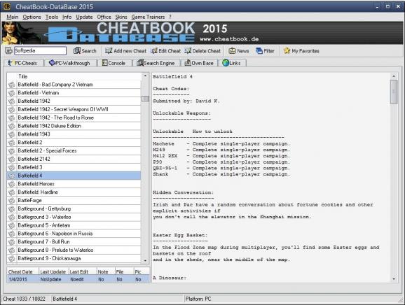 CheatBook DataBase 2015 screenshot