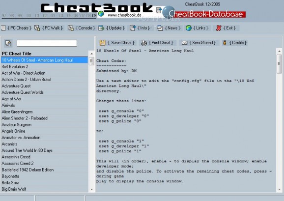 CheatBook December 2009 screenshot