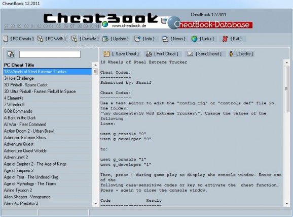 CheatBook December 2011 screenshot