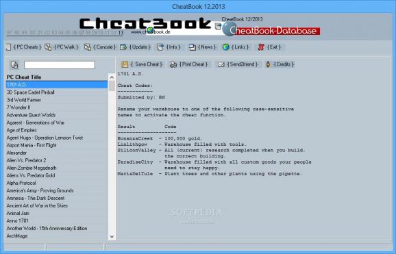 CheatBook December 2013 screenshot