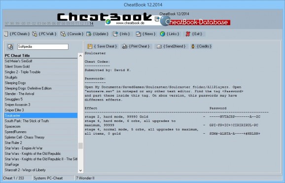 CheatBook December 2014 screenshot