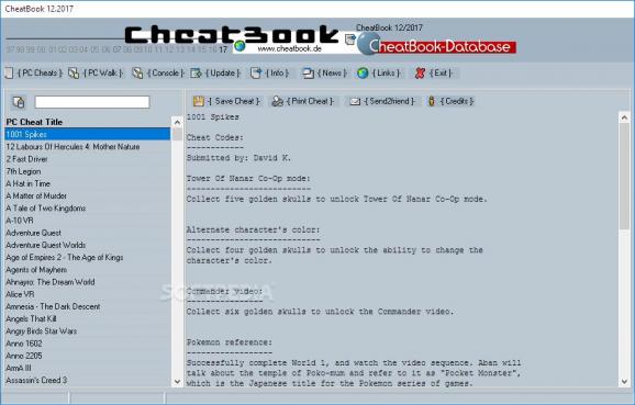 CheatBook December 2017 screenshot