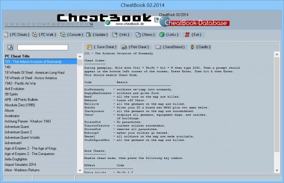 CheatBook February 2014 screenshot