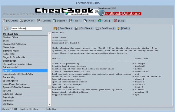 CheatBook February 2015 screenshot