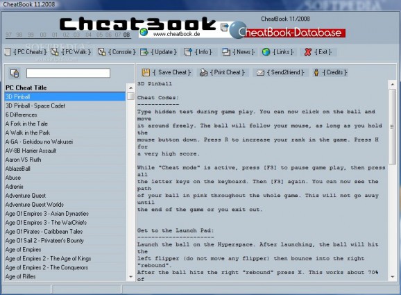 CheatBook November 2008 screenshot