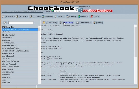 CheatBook June 2013 screenshot