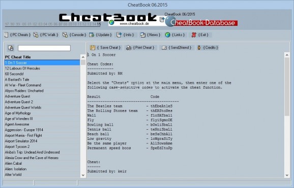 CheatBook June 2015 screenshot
