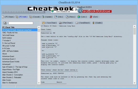 CheatBook March 2014 screenshot