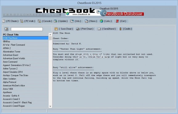 CheatBook March 2015 screenshot