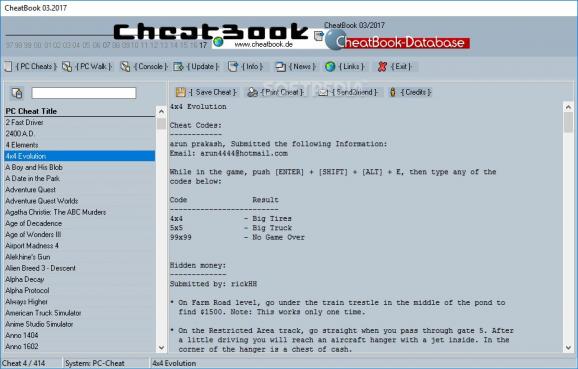 CheatBook March 2017 screenshot