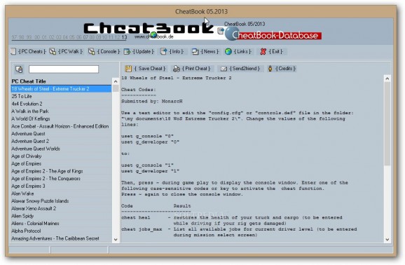 CheatBook May 2013 screenshot