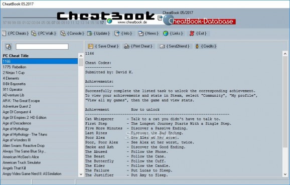CheatBook May 2017 screenshot