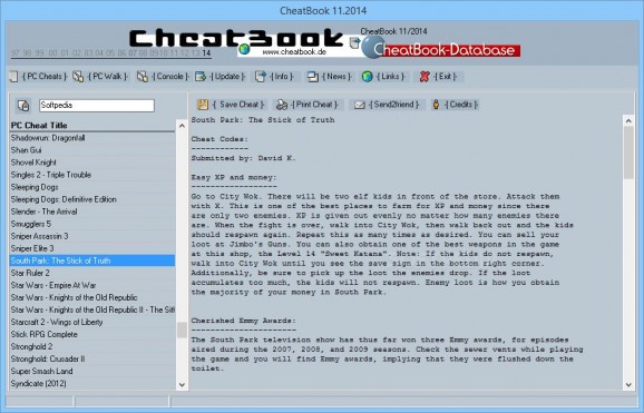 CheatBook November 2014 screenshot