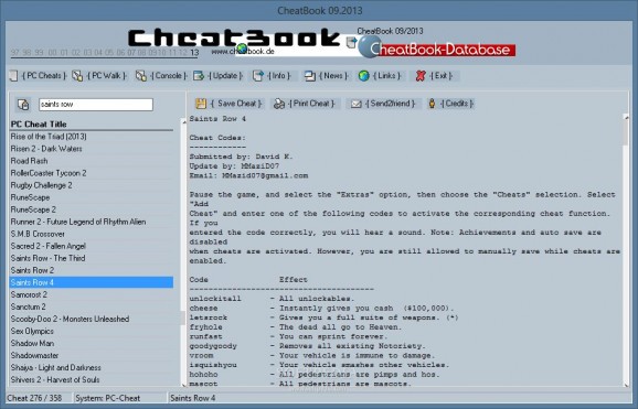 CheatBook September 2013 screenshot