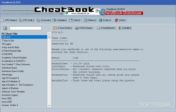 Cheatbook February 2019 screenshot