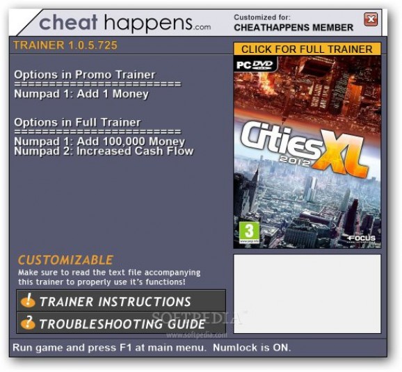 Cities XL 2012 +1 Trainer screenshot