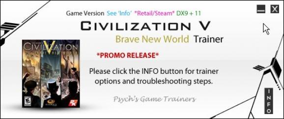 Civilization V: Brave New World +2 Trainer for 1.0.3.18 screenshot