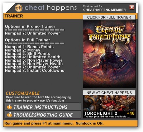 Clan of Champions +1 Trainer screenshot
