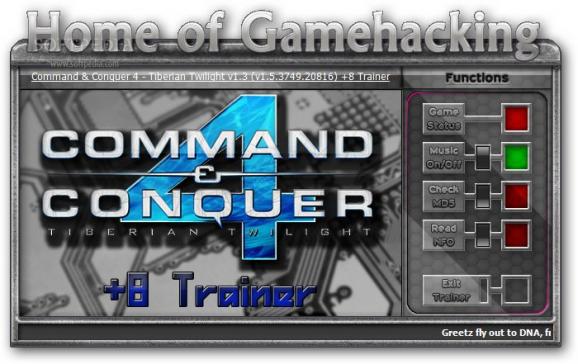Command & Conquer 4: Tiberian Twilight +8 Trainer for 1.3 screenshot
