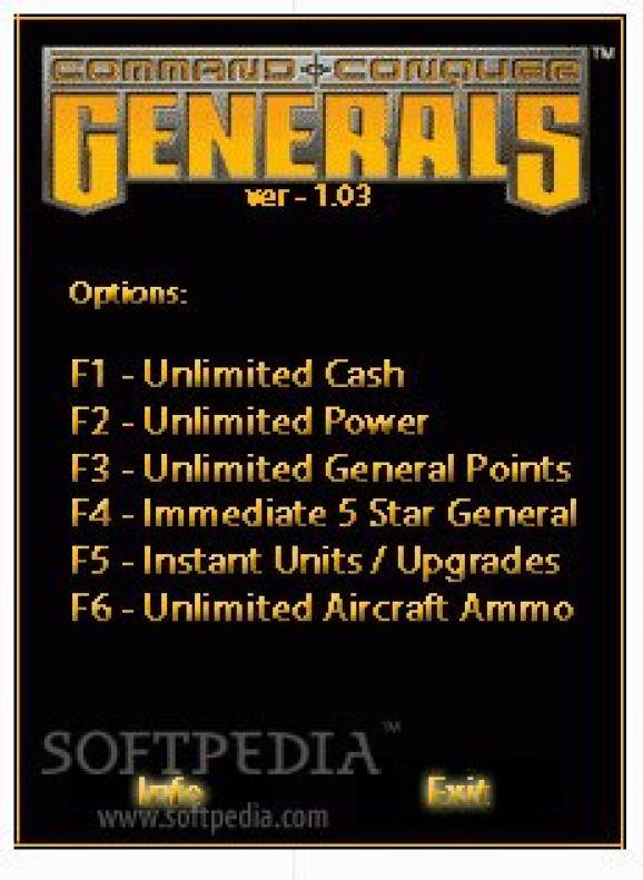 Command & Conquer Generals +6 Trainer for 1.03 screenshot