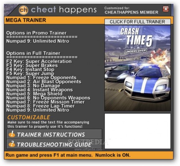 Crash Time 5: Undercover +1 Trainer screenshot