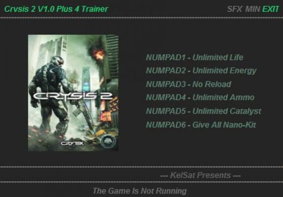 Crysis 2 +4 Trainer for 1.0 screenshot