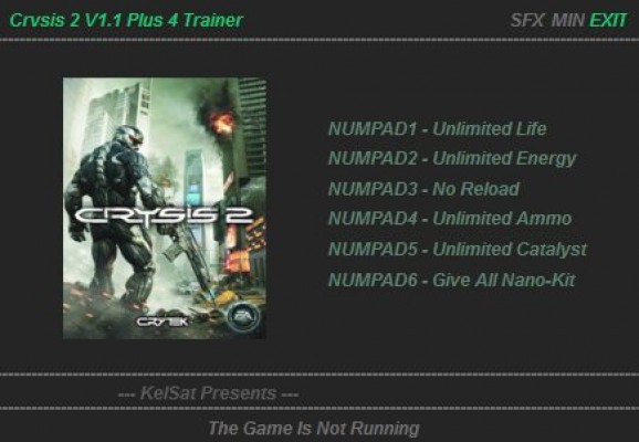 Crysis 2 +4 Trainer for 1.1 screenshot