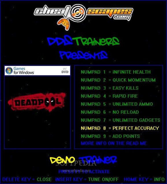 Deadpool +1 Trainer screenshot