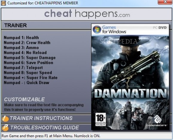 Damnation +10 Trainer screenshot