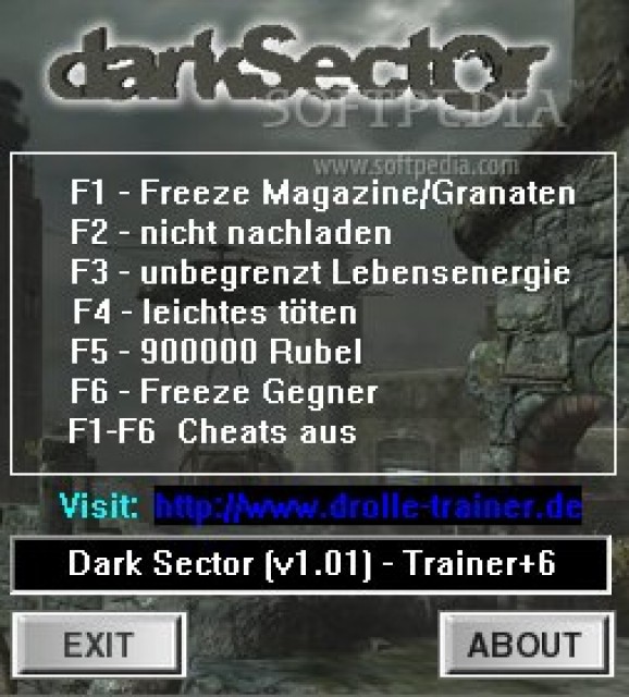 Dark Sector +6 Trainer for 1.01 screenshot