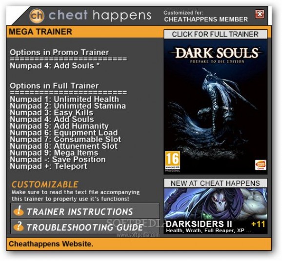 Dark Souls +1 Trainer screenshot