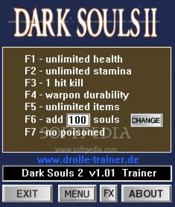 Dark Souls 2 +7 Trainer for 1.01 screenshot