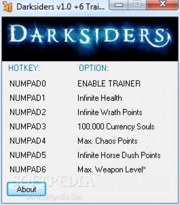 Darksiders: Wrath of War +6 Trainer for 1.0 screenshot