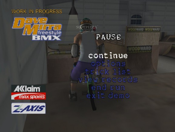 Dave Mirra Freestyle BMX Demo screenshot