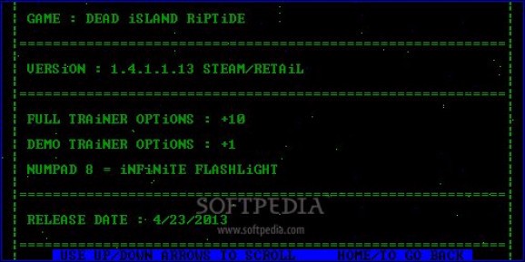 Dead Island: Riptide +1 Trainer for 08.19.2013 screenshot