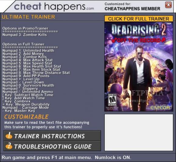 Dead Rising 2: Off The Record +1 Trainer screenshot