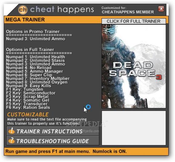 Dead Space 3 +1 Trainer screenshot