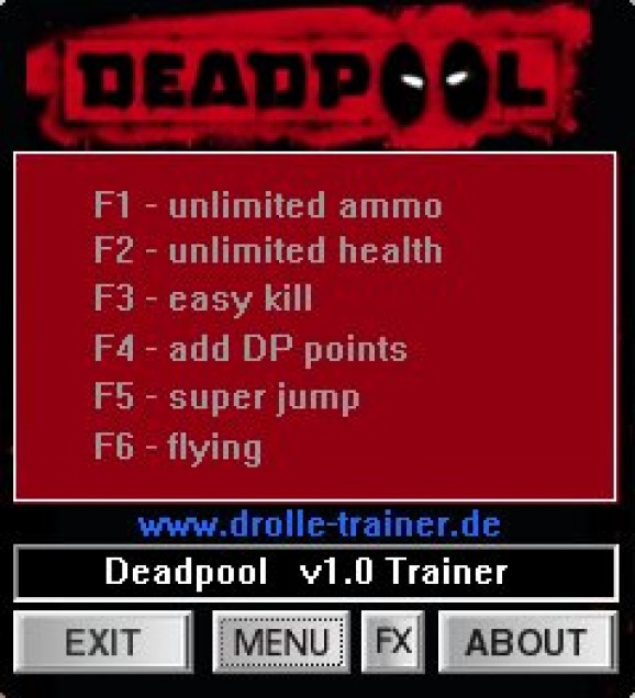 Deadpool +6 Trainer for 1.0 screenshot