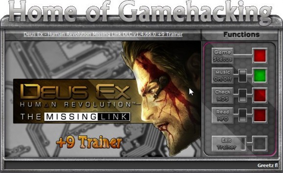 Deus Ex: Human Revolution +9 Trainer for 1.4.660.0 screenshot