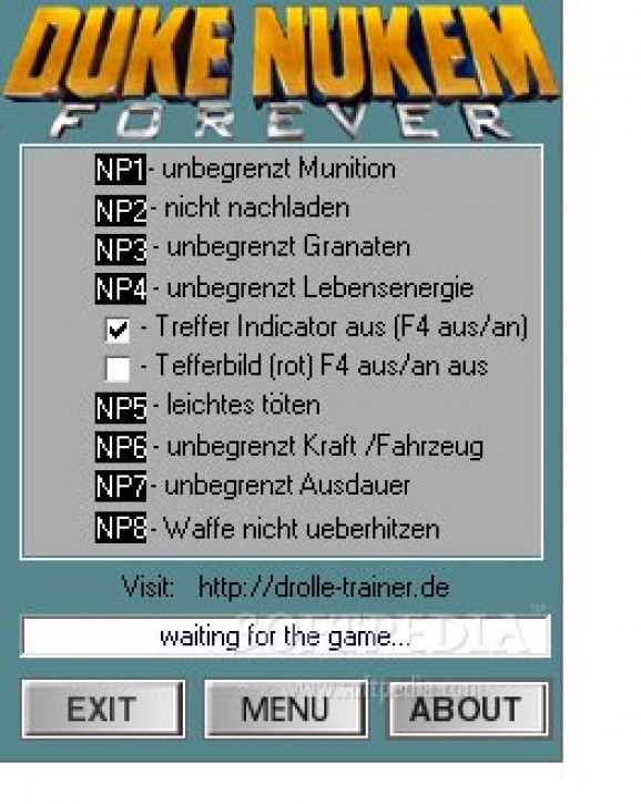Duke Nukem: Forever +8 Trainer screenshot