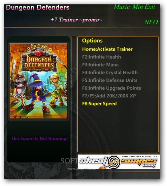 Dungeon Defenders +1 Trainer for 7.47C screenshot